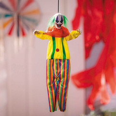 19 3/4″ Hanging Bright Colors Clown with Green Hair Halloween Decoration – ATC