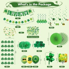 103 PCS St. Patrick’S Day Decorations Kit Party Supplies Set, Shamrock Hanging