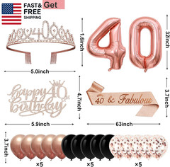 40Th Birthday Decorations for Women,32Pcs Back in 1986 Birthday Party Decoration
