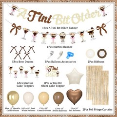 A Tini Bit Older Decorations, Gold Brown Glitter Tiny Bit Older Banner Balloo…