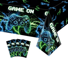 4 Pcs Video Game Table Cloth Video Game Birthday Decorations Gaming Birthday Par