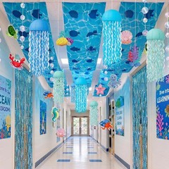 Under the Sea Decorations, Ocean Ceiling Hanging Kit with Jellyfish Decor NEW