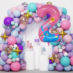 English Teacher Birthday Decorations 40» Pink Rainbow Number 2 Balloon for 2…