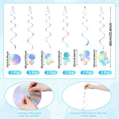 20 Pcs Hanging Jellyfish Paper Lanterns with Tassel Curtains Swirl Bubble Stream