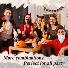 32 Pcs Fake Mustaches Funny Self Adhesive Fake Beard Moustache Costume Realis…