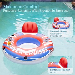 2-Pack River Tubes for Floating Heavy Duty Inflatable Floating Lounger Premiu…