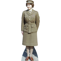 Queen Elizabeth II Auxiliary Service Military Uniform Cardboard Cutout Standup