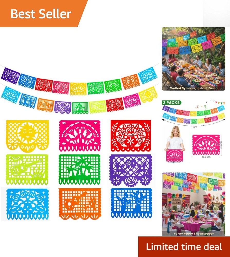 Reversible 36 Ft Mexican Fiesta Banners – Perfect for Indoor & Outdoor Fun