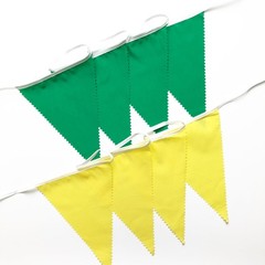 2 Pack Yellow Green Fabric Bunting Banner Pennant Hanging Party Decorations C…