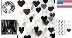 Eco-Friendly 52ft Heart Garland in Black & Silver – Hang for Every Occasion