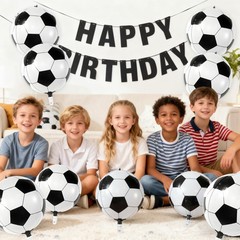 6 PCS 4D Soccer Balloons, 22 Inch Football Foil Balloons, Soccer Themed Birth…