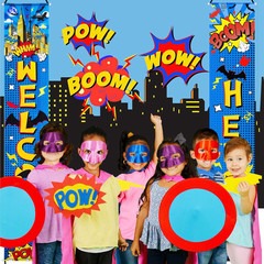 Hero Themed Party Decorations Welcome Heroes Porch Sign Door Banners Inspiration