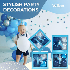 44-Piece Baby Shower Decorations for Boy or Girl – 4 Boxes with Letters and 32 B