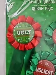 Ugly Uglier Ugliest Sweater 3 Count Award Ribbons Badges Christmas Party