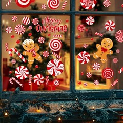 Christmas Gingerbread Window Clings – 9 Sheets 73 11 x 8.0 x 0.1 inches, Red