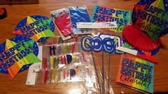 Birthday Celebration decorations bright primary colors, fast free shipping