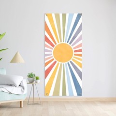 Boho Colorful Sun Door Cover Decoration 35 * 79 in, Boho Rainbow Sunshine Sun…