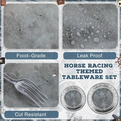 Complete 96 Pcs Medieval-Themed Party Pack – Plates, Napkins & Plastic Forks