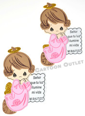 10 pc PINK FOAM ANGELS BAPTISM DECORATION CENTERPIECE RECUERDOS BAUTIZO LETTERS