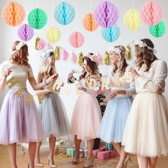 16 Set Hanging Honeycomb Decoration Pastel Rainbow Balls Macaron Birthday Party