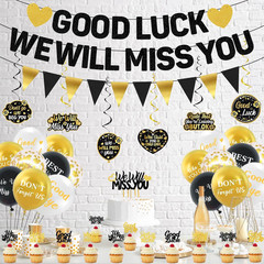 Farewell Party Decorations, We Will Miss You Banner Cake Topper Balloons Hanging