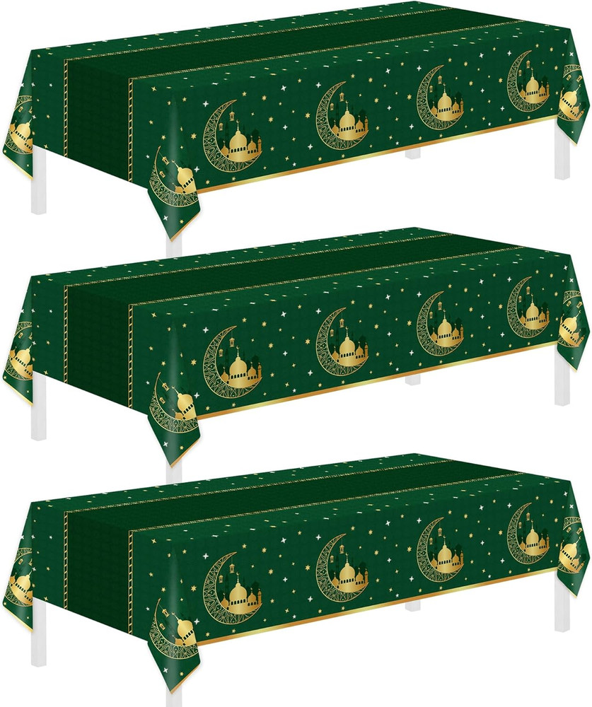3 Pack Ramadan Table Cloth,Ramadan Decorations for Home,54″ X 108″ Eid