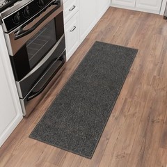 Ottomanson Door Mat Indoor Entryway Runner Rug – 1’8″ x 4’11» (Runner), Black