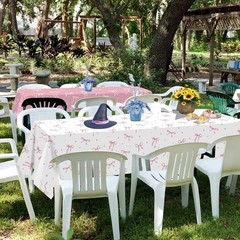 2Pcs Coquette Party Tablecloths Decorations,Pink and White Bow Plastic Table