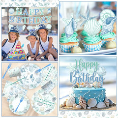 190Pcs Seashell Beach Birthday Party Decorations Set Ocean Theme Supplies