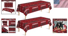 2026 Graduation Party Tablecloth – Maroon Plastic Decor for Celebration Banner
