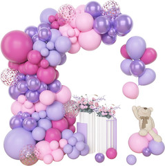 175Pcs Pink and Purple Balloon Garland Arch Kit Butterfly Baby Shower Decoration