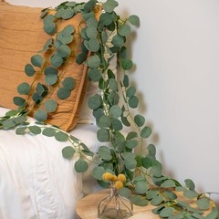 8Pcs Eucalyptus Garland,Artificial Eucalyptus Leaves Table Greenery Garland