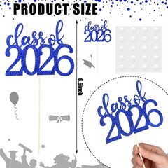 24 Pcs 2026 Graduation Decorations Class of 2026 Graduation Centerpiece Sticks D