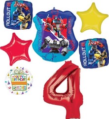 4th Birthday Party Supplies 7pc Transformer’s Foil Balloon Bouquet Decorations