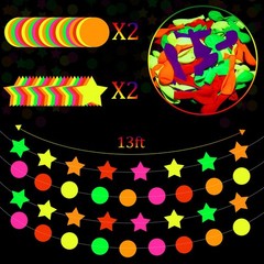 Sumind Halloween Neon Balloon Arch Kit 100 Pcs 53ft Glow Black Light Polka Dot