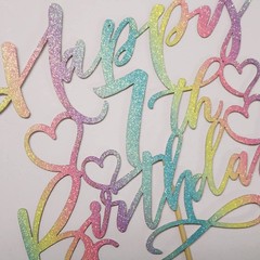color flash Happy 7th birthday Cake Topper Boys and girls Happy birthday Cake…