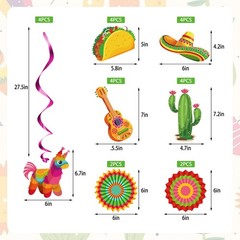 KALEFO 24PCS Mexican Fiesta Decorations for Taco Tuesday Birthday Party Suppl…