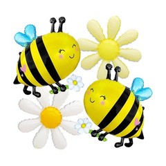Bee Balloons Daisy Flower Balloon Arch Kit Insect Bug Spring Garden Picnic Th…