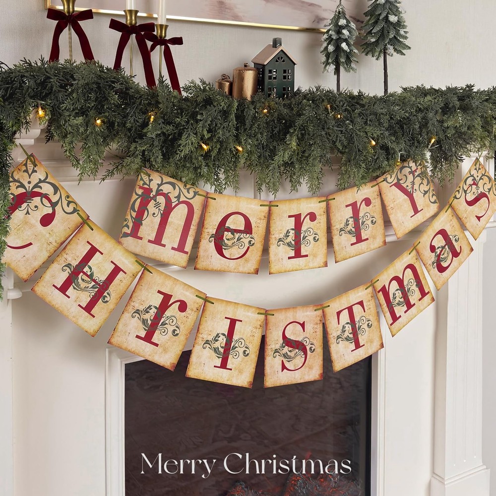 Merry Christmas Decorations Banner Xmas Winter Holiday Gift