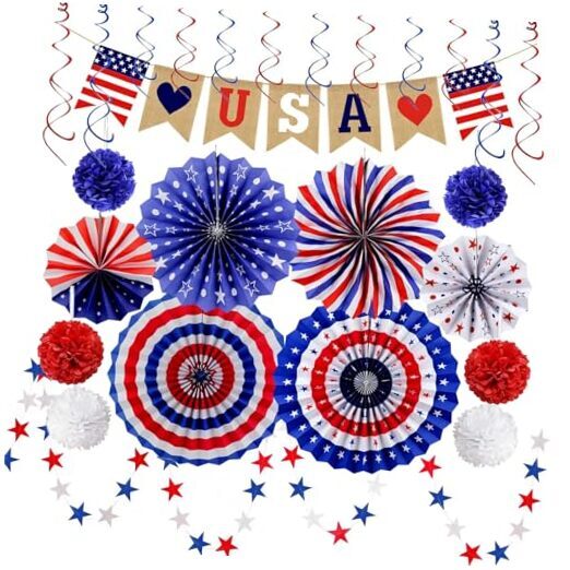 4th of July Decorations Patriotic Decor Love USA Banner Red White Usa Banner