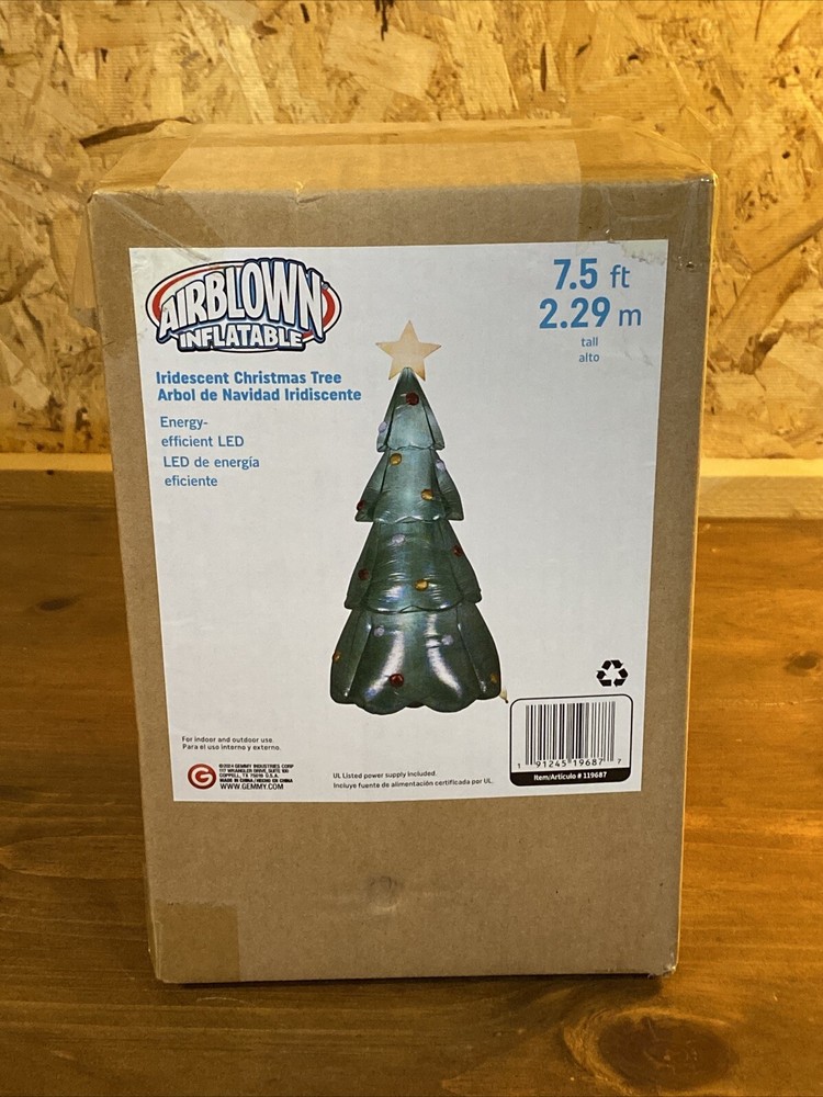 90″ Blow Up Inflatable Mixed Media Green Christmas Outdoor Yard Decoration
