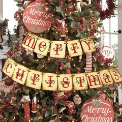 Merry Christmas Decorations Banner Xmas Winter Holiday Gift