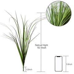 VANTREE 8PCS Artificial Plants, Shrubs Wheat Grass 18.9 inches, Green