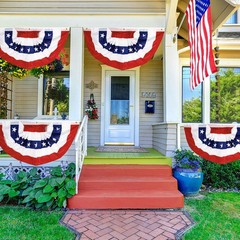 1.5x3Ft 4th of July Decorations Outdoor Patriotic Pleated Fan Flag Stars and …