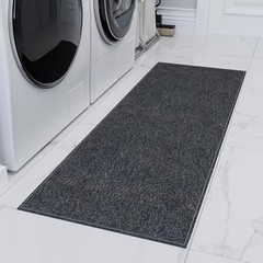 Ottomanson Door Mat Indoor Entryway Runner Rug – 1’8″ x 4’11» (Runner), Black