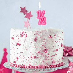 Half Birthday Candle 1/2 Year Old Cake Topper for Baby’S Half Year Old Birthday