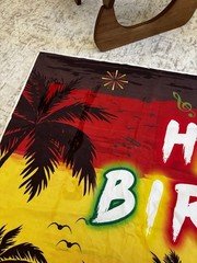 Reggae Happy Birthday Backdrop 8x6FT Jamaican Rastafari Palm Tree Reggae Party.