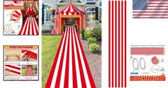 Carnival Circus Floor Runners 2 Pack Red White Striped Indoor Outdoor Decor