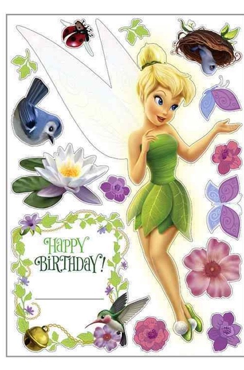 Disney Fairies Tinker Bell Moveable Decorations-Large Reusable Stickers