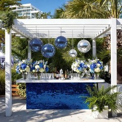 4PCS 7″ Disco Balls Decoration with Hanging Ring for DJ Club Wedding Blue